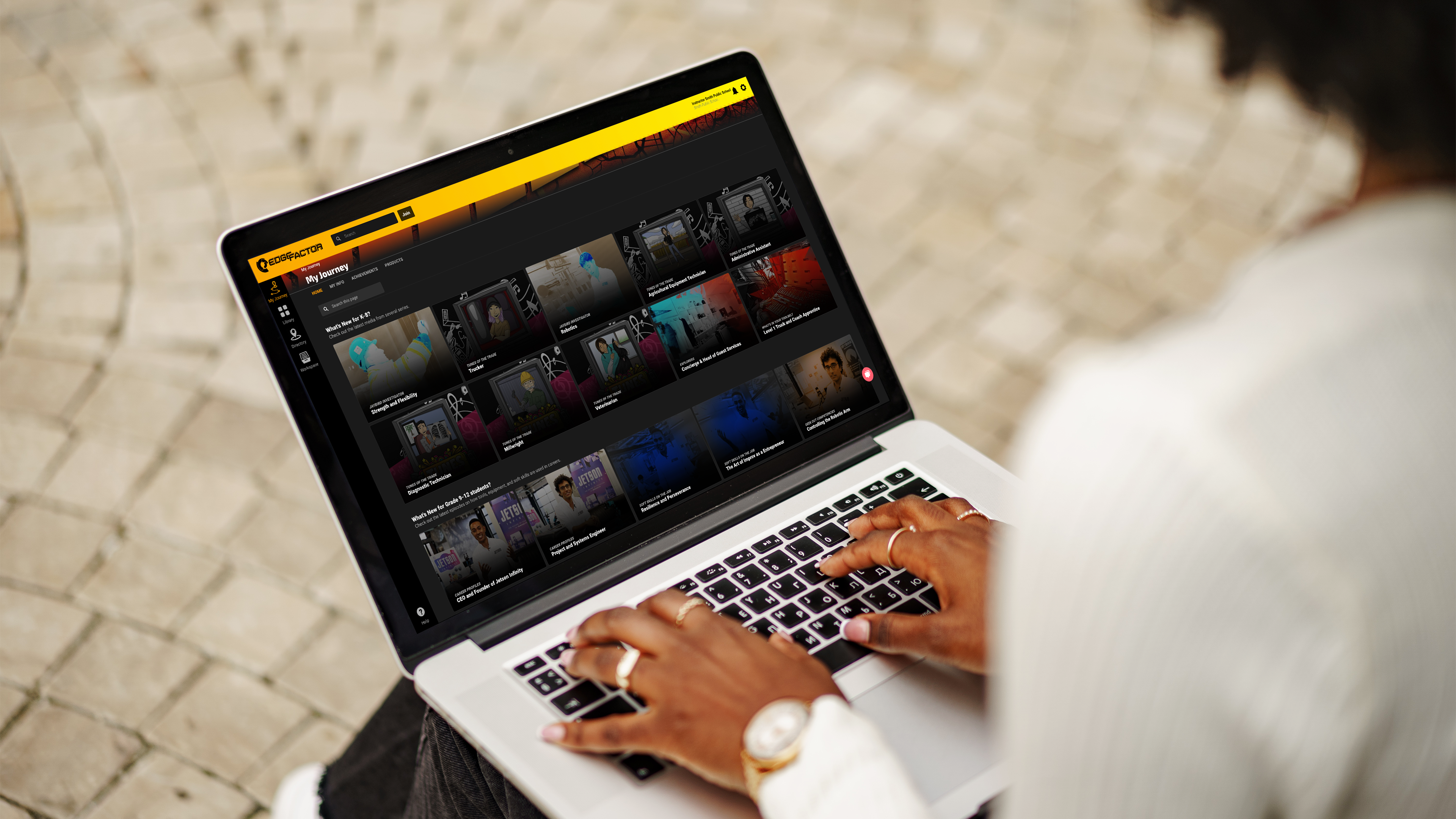 Educator at Computer